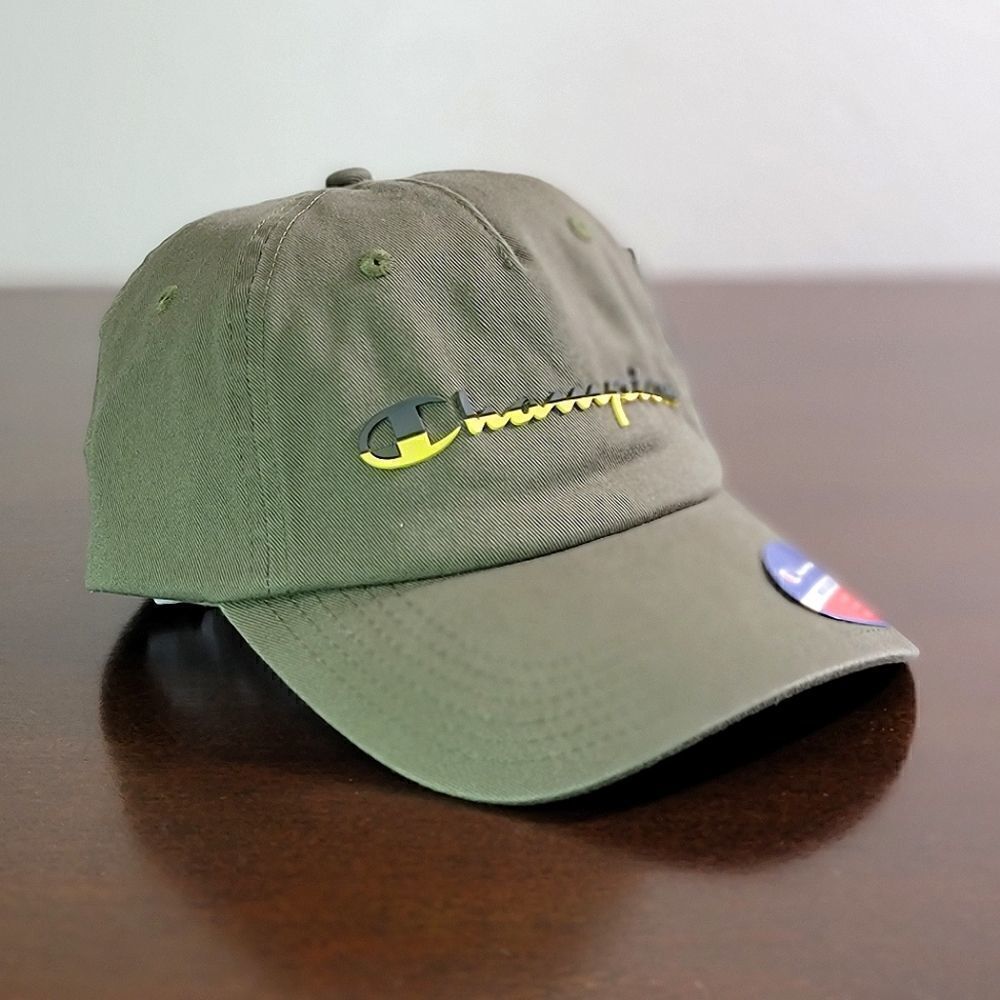 Champion Classic Baseball Dad Hat Cap Green Yellow
